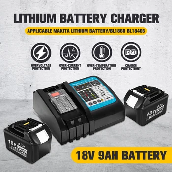 Lithiová Baterie Pro napájení Nářadí s Nabíječka 18V 9000mAh lithiová Baterie Pro Makita Baterie 9Ah BL1840 BL1850 BL1830 BL1860B