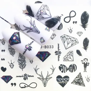 LOLEDE 5 List Diamanty Nehty Nálepka Květinové Obtisk Posuvníky pro Nail Art Dekorace, Tetování, Manikúru, Zábaly Nástroje 1014