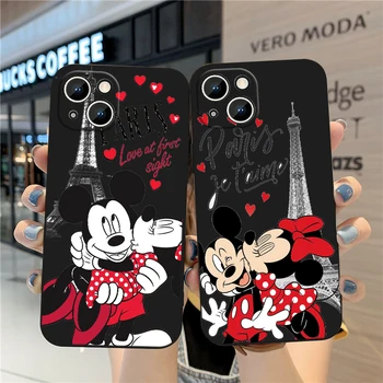 Mickey Minnie Mouse Disney Reliéfy Telefon Pouzdro Pro Apple iPhone 14 13 12 11 mini XS XR-X Pro Max 8 7 6S 6 Plus, Černá Kryt Funda