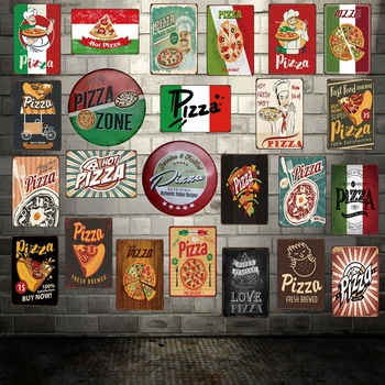 [ Mike Dekor ] Pizza Itálie Klasické Kolekce cedule, Retro Plakáty, Dar, Žehlička Malování Hotel Home Store výzdoba FG-225