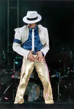MJ na Zakázku Kostým, Dítě, Dospělý Michael Jackson Cosplay Pruhy Hladké Trestní Oblek Sako +Kalhoty+Tričko+Čepice+Kravata