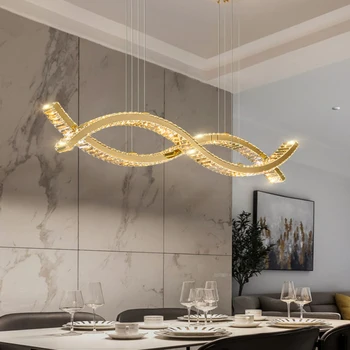 Moderní Led Lustr Pro Jídelně Kreativní Design Závěsné Svítidlo Luxury Home Dekor Crystal Kuchyň Ostrov Svítidla