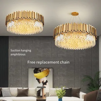 Moderní Luxusní Křišťálový Lustr Art Deco LED Závěsné Svítidla Lesk Pozastavení Pokoj Lampa Pro Jídelna, Obývací Pokoj