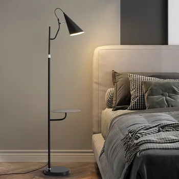Moderní Stojací Lampa Nordic Stojící Lampa s Kulatý Stůl Art Deco Stojací Lampy pro Obývací Pokoj, LED Pohovka Světla v Podlaze pro Čajový Stolek