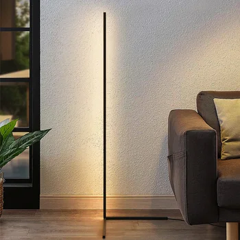 Nordic Minimalistický Moderní LED Stojací Světlo Ložnice, Jídelny Zdobí Noční Studijního Čtení Černý Stojan Lampy