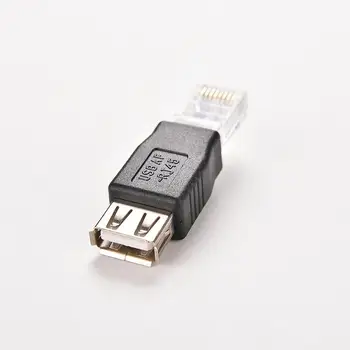 Notebook LAN Síťový Kabel Ethernet Converter Plug TRYSKÁNÍ POČÍTAČ Crystal Hlavy RJ45 Samec na USB 2.0 AF Ženské Adaptér Konektor
