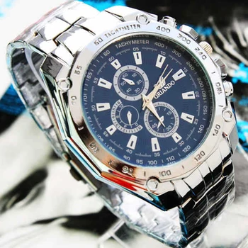 ORLANDO Muži Hodinky Muži Sportovní Hodinky Módní Modré Dial Quartz Náramkové hodinky z Nerezové Oceli Pánské Hodinky relogio masculino
