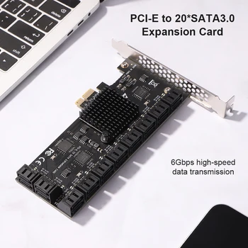 PCIE Adaptér 20/16/12/6 Port, PCI-Express X1 pro SATA3.0 Rozšiřující Karty 6Gbps vysokorychlostní Pcie Riser Přidat Na Karty W/ PCI-E X4 X8 X16