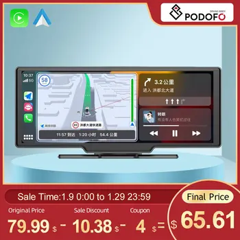 Podofo Bezdrátové CarPlay, Android Auto, Auto Monitor GPS Navigace Pro Všeobecně Auto Hlavy Jednotka Panelu DVR Zrcadlo Video Záznam