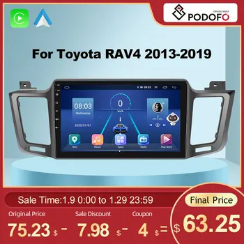 Podofo CarPlay 4G Android Auto Rádio Pro Toyota RAV4 RAV 4 2012-2018 Multimediální Video Přehrávač Hlavu Jednotka hi-fi 2din GPS Navigace