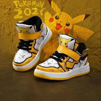 Pokémon Pikachu dětské tenisky měkké dno high-top tenisky 2022 nový ležérní boty dětské dárek k narozeninám