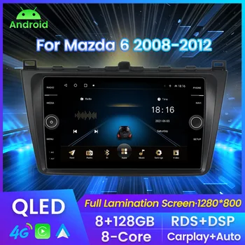 Pro Mazda 6 2 GH 2007 2008 2009 - 2012 AUTO Multimediální Rádio Video Přehrávač DVD NE 2DIN Vestavěné Carplay Android Auto 4G LTE WiFi