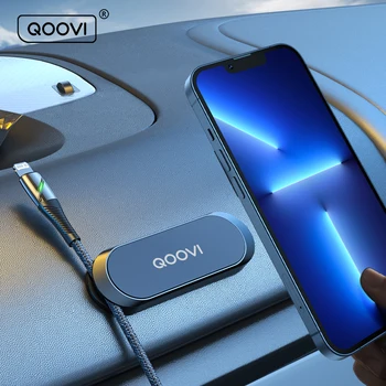 QOOVI Magnetický Auto Telefon Držák Mini Strip Typ Mobilního Telefonu Stand Magnet GPS Podpora Pro iPhone 13 12 Xiaomi 11 Samsung Huawei