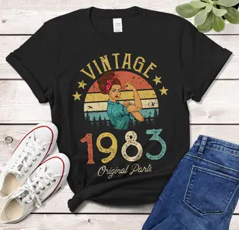 Ročník 1983 T-Shirt Vyrobeny v roce 1983, 39. narozeniny staré Dárek pro Dívku Ženu Mamku k narozeninám nápad Klasické 100% bavlněné Unisex Tričko y2k