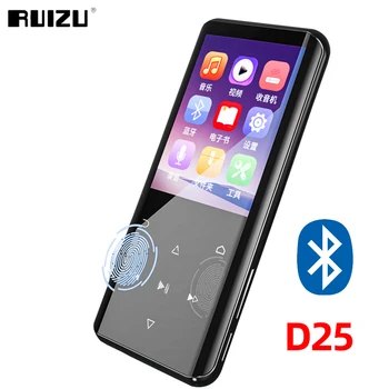 RUIZU D25 MP3 Bluetooth Přehrávač Dotykové Ovládání Přenosný hi-fi Music Video MP4 Přehrávač Vestavěný Reproduktor S FM Rádio, E-Book, Záznam