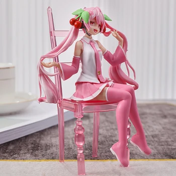 Růžové Hatsune Miku Obrázek Model Dvou-Dimenzionální Animace PVC Virtuální Zpěvačka Panenka, Auto Ornament Originální Japonské Anime Obrázek