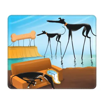 Salvador Dalí Vtipné Greyhound Lurcher PC Stůl Podložka pod Myš Podložka pod myš S Sešité Okraje Gumy Whippet Dog Dog Art Mouse Mat