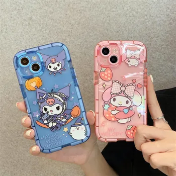 Sanrio Kuromi, Můj Melodii Telefon Pouzdro pro iPhone 13 12 11 Pro Max X XR XS Max S Světelný Měkké Lepidlo Nárazuvzdorný Kryt