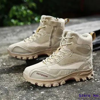 Taktické Vojenské Bojové Boty Muži Pravé Kůže US Army Lovecké Trekking, Kempování, Horolezectví Zimní Pracovní Boty Zapatos Bot
