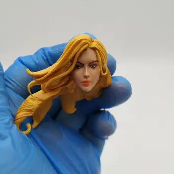 Tbleague 1/12 Měřítku Žluté Vlasy Žena Voják Hlavu Sculpt Akční Obrázek Toy Handpaint