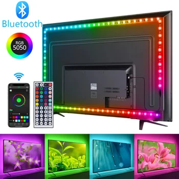 USB LED Strip Světlo Smart TV Podsvícení 20M/10M Bluetooth 5050SMD LED Světla pro TV Flexibilní Led světlo Pásky Pásky RGB Pokoj Dekor