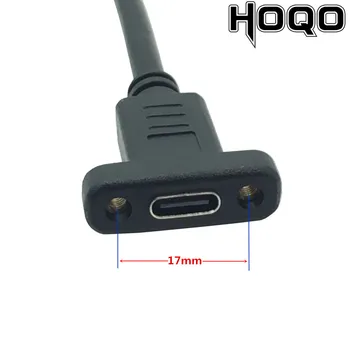 USB Typ C Prodlužovací Kabel USB 3.1 Data Video Kabel znak USB-C Samec Samice Extender Kabel Konektor s Šroub pro Montáž na Panel