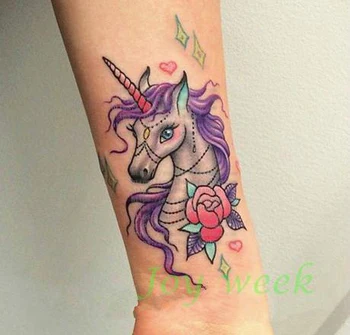 Vodotěsný Dočasné Tetování Nálepka jednorožec kůň mořská panna dream catcher fox tatto samolepky, flash tetování falešné tetování pro ženy 27