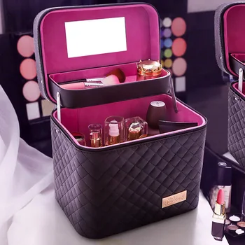 Vysoce Kvalitní Make-up Taška PU Kosmetické Box, Ženy Módní Skládací Vrstvy Profesionální Cestovní Pouzdro Velkou Kapacitou Kufr