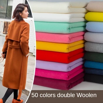 Zahuštěný kašmírový kabát sukně tkaniny tkaniny oboustranně imitace vlny fleece tkanina polar šití šatů brokátu DIY Plná barva
