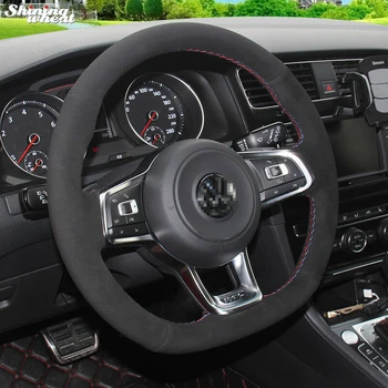 Zářící pšenice Černé Semišové Volant Kryt pro Volkswagen Golf 7 GTI, Golf R MK7 VW Polo GTI, Scirocco 2015 2016