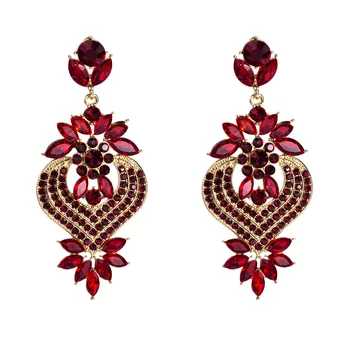 Ženy Drahokamu Drop Náušnice Květ Velký Design Značky Luxusní Hvězdice Přívěsek Crystal Gem Prohlášení Náušnice, Šperky, Dárky