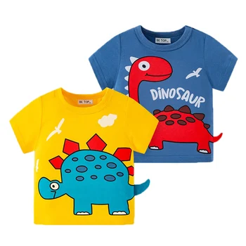 Boy ' s T-shirt Letní dětské Oblečení Dítě Cartoon Dinosaur s Krátkým Rukávem 12M-7Y Děti Top