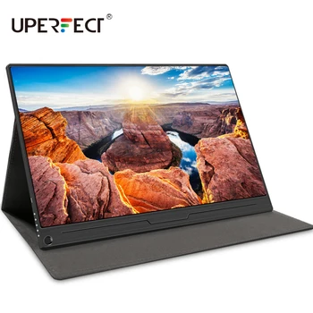 UPERFECT Přenosný Monitor Full HD 1080P 15.6 palce Druhé Obrazovce Herní Displej s Type-C, HDMI VESA pro Notebook, PC, MAC, Xbox Telefonu