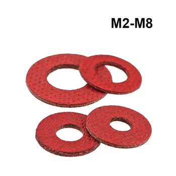 Červená Oceli Ploché Podložky Izolační Podložky Papíru Meson Těsnění Distanční Izolační Distanční M2 M2.5 M3 M3.5 M4 M5 M6 M8